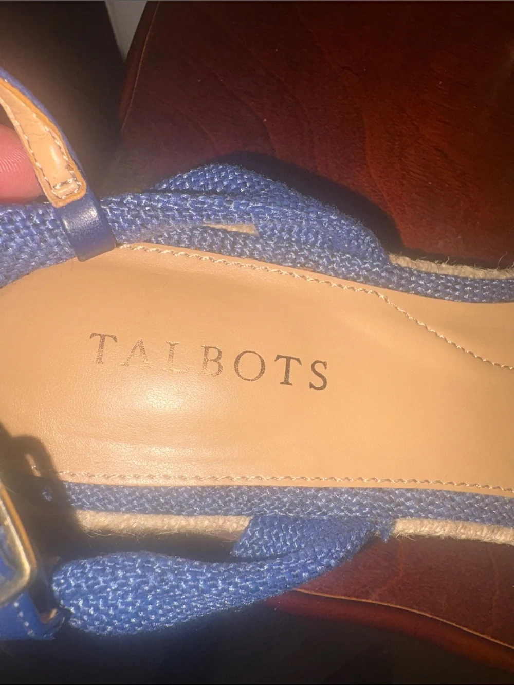 Talbots Navy Bow Espadrille Wedge Sandals